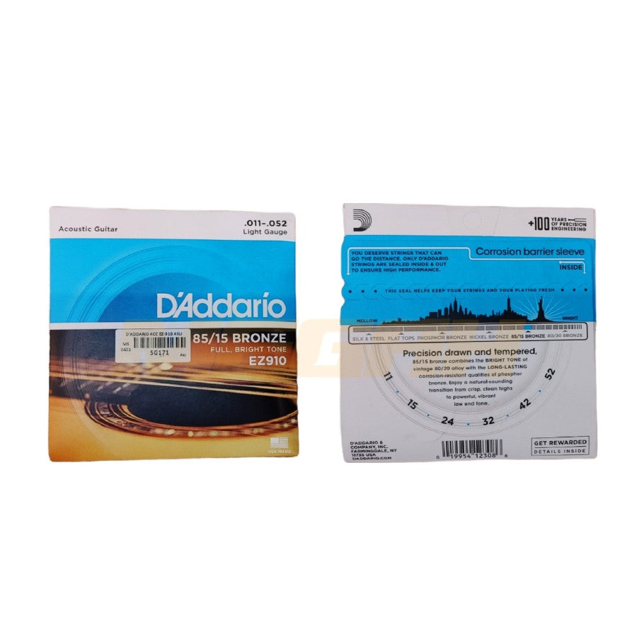 SENAR GITAR AKUSTIK D'ADDARIO 11-52 Gambar sekunder produk